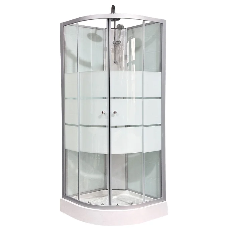 Factory modern sector shower cubicle white Aluminum tempered glass shower cabin for indoor