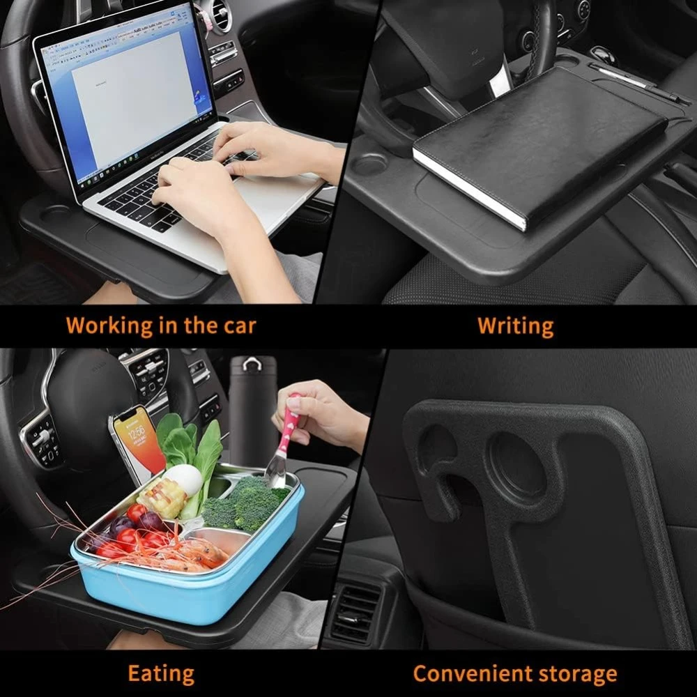 Car Steering Wheel Desk Food Table for Car  Steering Wheel Tray for Constant Travelers Fits Most Vehicles Steering Wheels