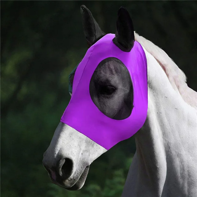 Multicolor Horse Masks Anti-Fly Worms Breathable Stretchy Knitted Mesh Anti Mosquito Mask Riding Equestrian Equipment