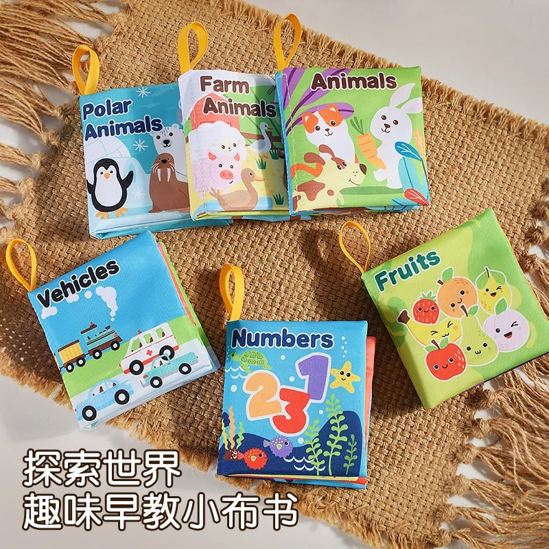 Creative design Cartoon mini Early education cloth book Activity Crinkle Baby Books Cloth Book