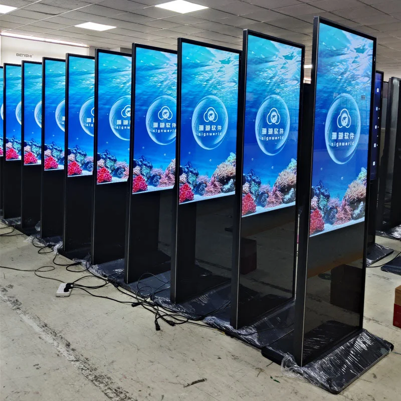 43/55 inch lcd advertising equipment free standing vertical touch screen monitor