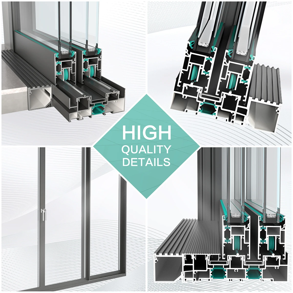 SUNGYE NFRC AS2047 Standard Double Triple Tempered Glass Hurricane Impact Aluminum Alloy Sliding Windows For Balcony