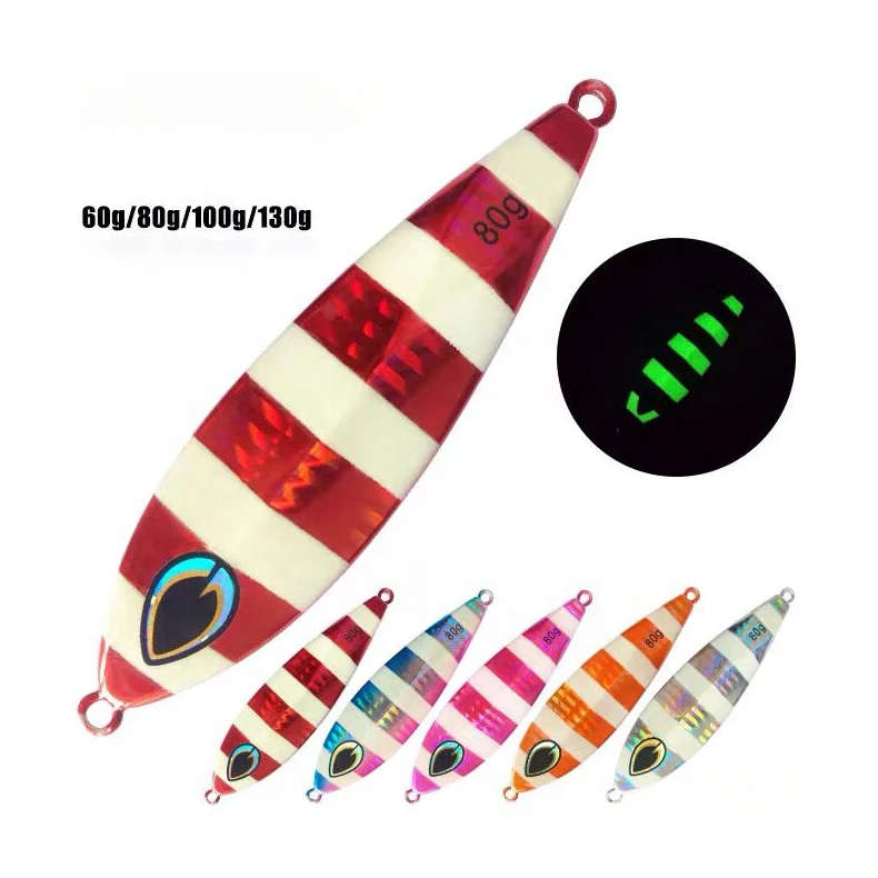 wholesalers lure tackle saltwater luminous jigging pesca leurre ocean casting metal bait lead slow pitch jigs