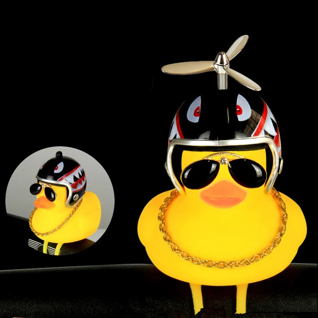 Istaride Cute Bicycle Bell With Light Broken Wind Small Yellow Duck Bike Bell MTB Road Bike Motor Helmet Riding Bicycle Horn