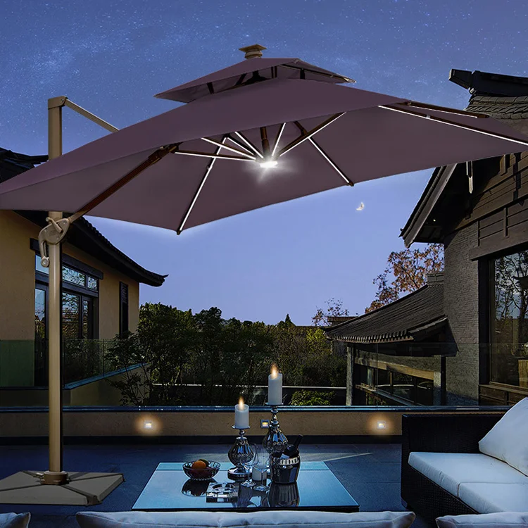 Садовый зонт для внутреннего дворика пляжный прямоугольный зонтик коммерческий консольный с солнечным светом