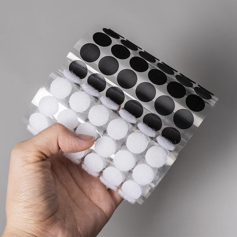 sticky back hook and loop strip  Nylon Hook and Loop Tape Die Cut Dots Hook and Loop Circle back with strong adhesive
