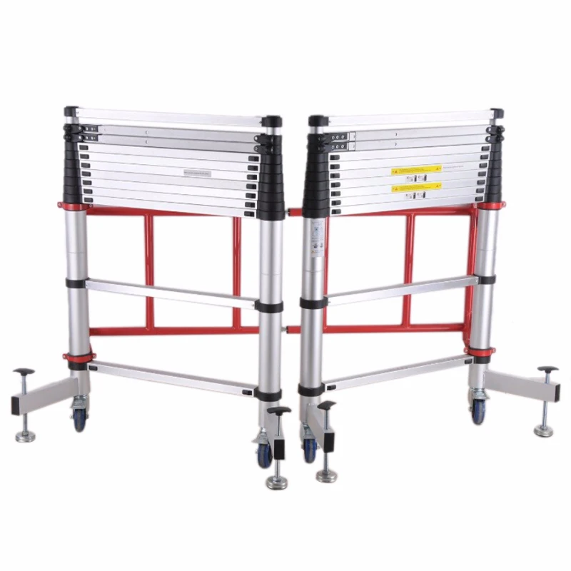 Professional 5.6m Aluminum Multi-Purpose Scaffold Ladder Folding Industrial Extension Rolling Industrial Ladders