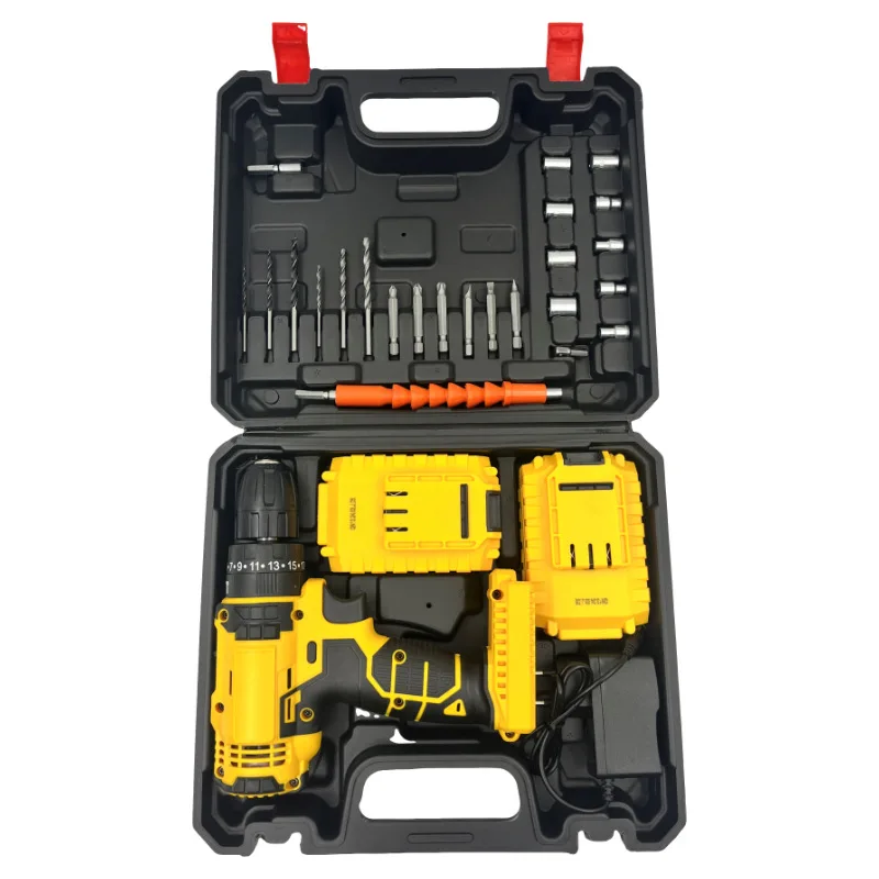 Factory Price Power 21V Cordless Drill Battery Drills Hand Tools Suit Case Tool Kit