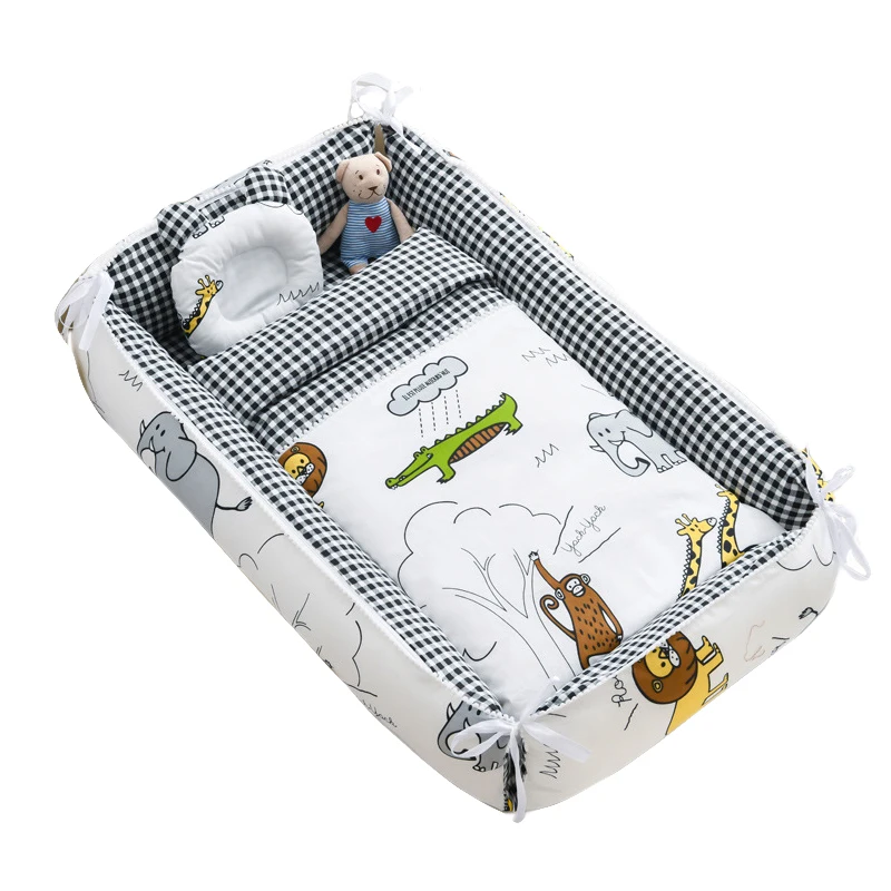Ultra Soft Breathable Fiberfill Crib Bassinet Portable Adjustable Baby Lounger Nest Bed Newborn Gift Essential