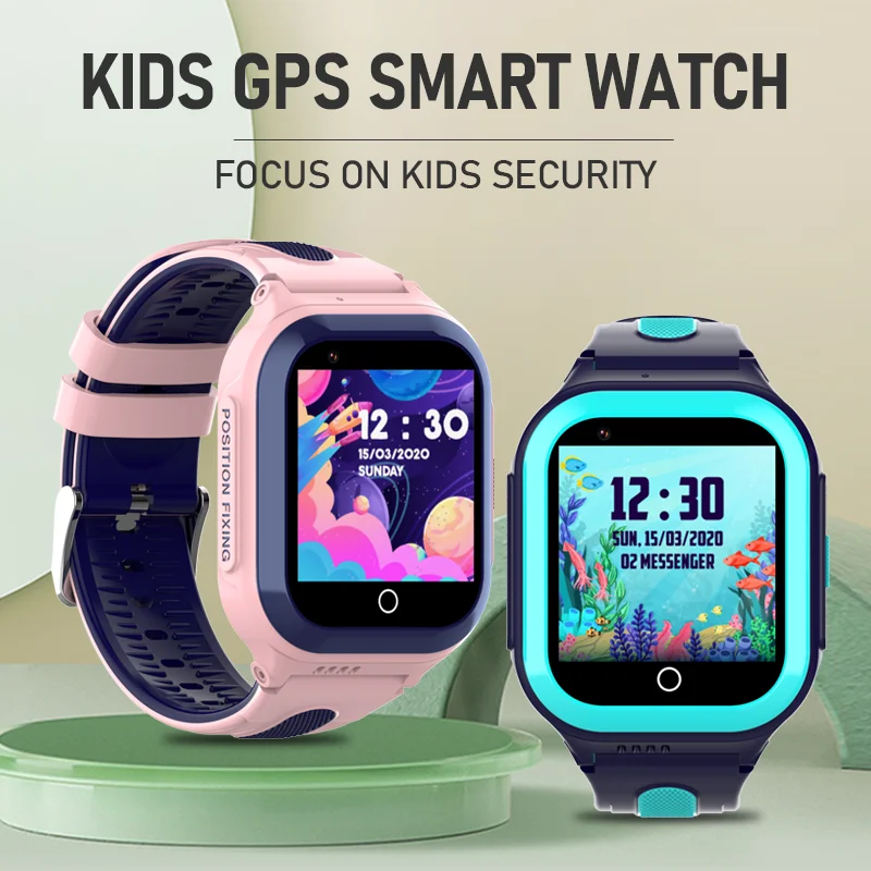 Waterproof Children AI Voice Wifi LBS GPS Positioning 4G Sim Card Video Chat Call Kids Smart Watch With HD Camera