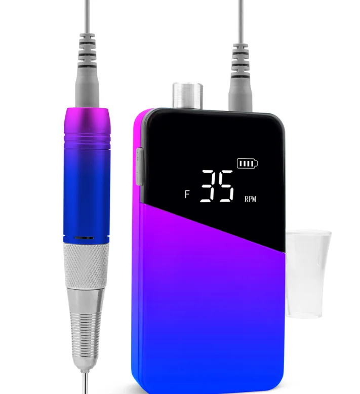 Портативный беспроводной стальной перезаряжаемый аппарат для маникюра с розовым градиентом