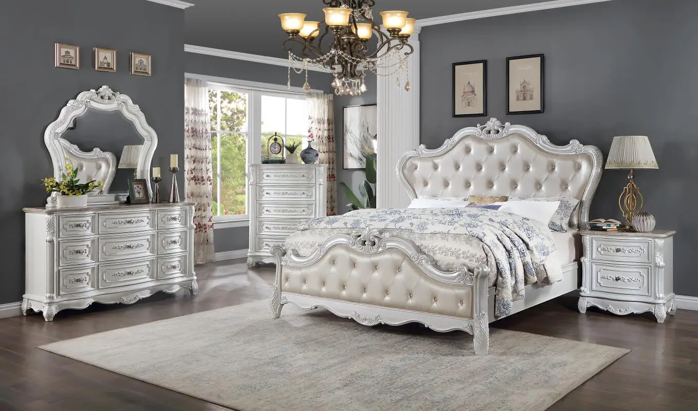 goodwin luxury  modern bedroom king bed/queen bed /double bed set solid wood bed bedroom furnitureZD2546SV