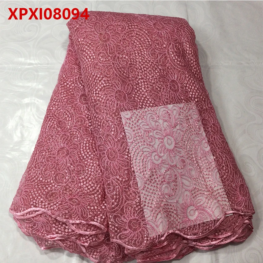 Solid color pleated mesh Lace Like Fabric Shining Mesh Clothes Embellishment Party Dress