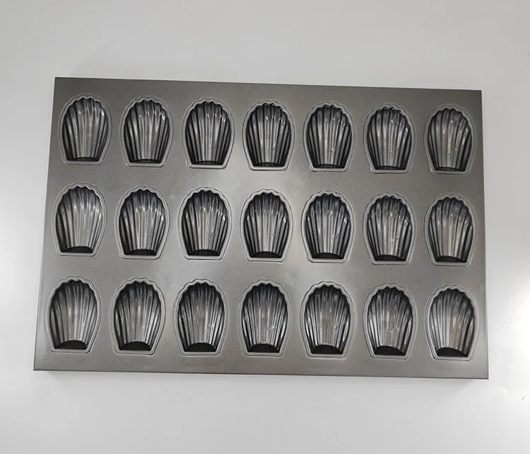 Customizable Non Stick Aluminized Steel 21 cups madeleine mold shell shape muffin pan baking tray 600*400mm