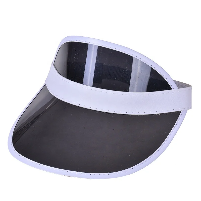 Quality Ladies Summer visor  Uv Protective Plastic Black Sun Visors Hat  face shields visor