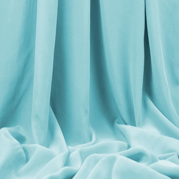 Korean silk fabric 16mm silk crepe de chine 140cm width No.12 canal blue color pants, shirts, sell by the yard