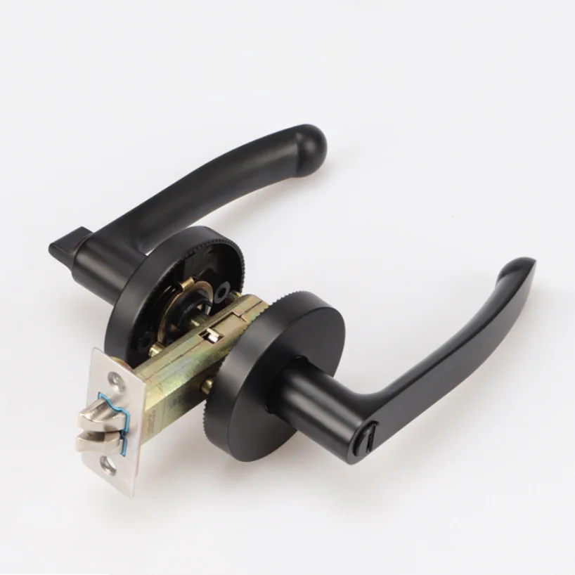 Modern American style round bedroom three-bar handle lock bathroom keyless room door lock