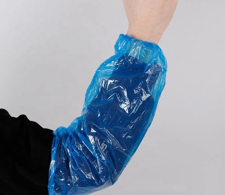 Завод сразу пылезащитные одноразовые пластиковые рукава крышка водонепроницаемый пластик Pe/cpe готовка над рукавами с эластичным манжетом