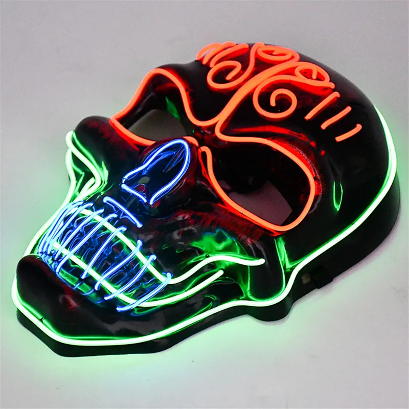 New product Custom design light up EL FACE Mask led reactive EL Mask  rave party event festival FACE mask
