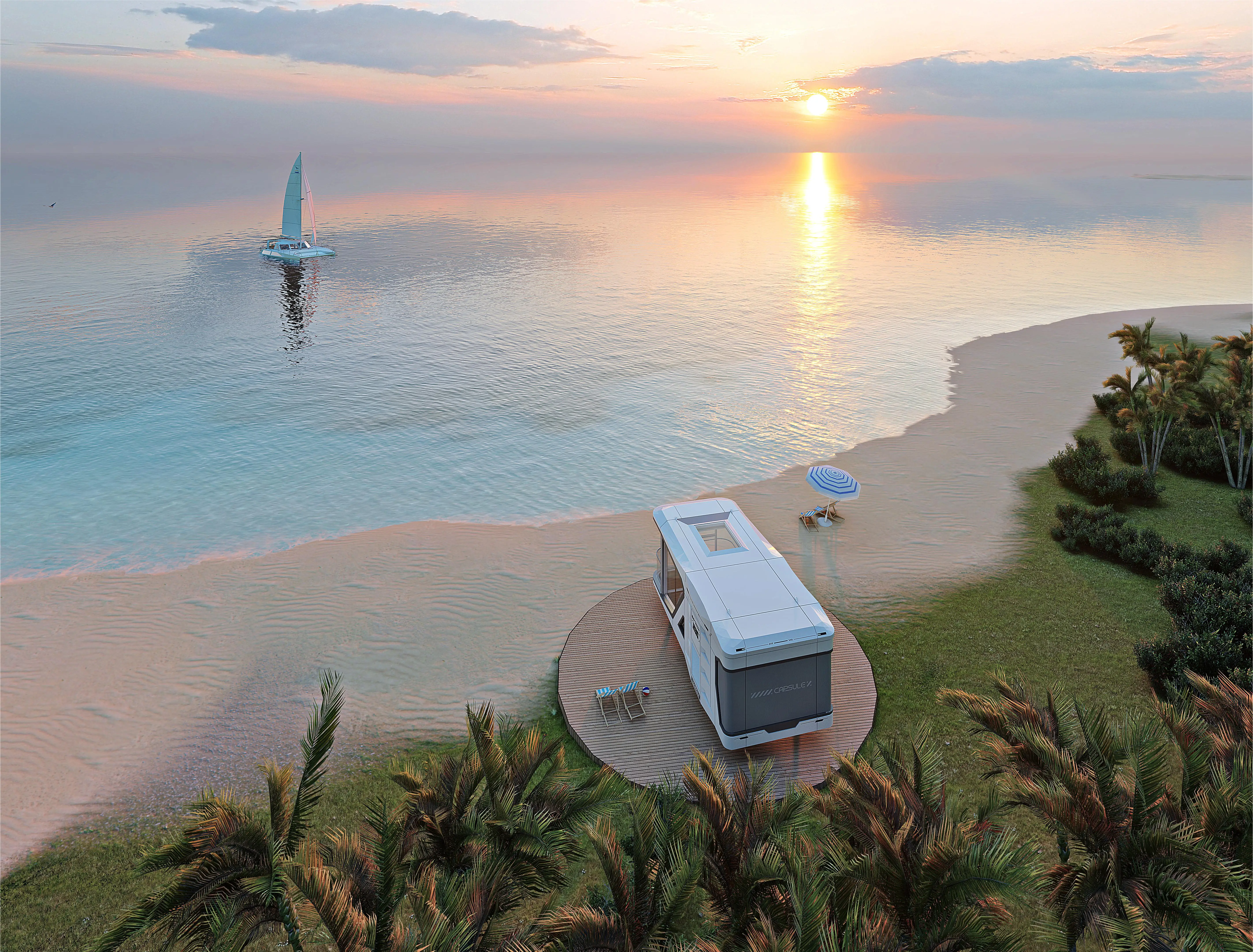 Customized Outdoor Camping Prefab Tiny House Mobile Space Capsule Hotel Family Capsule House