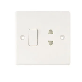 
 UK standard 1+1 16A 2 pin wall socket and 1 gang switch sockets and switches electrical  