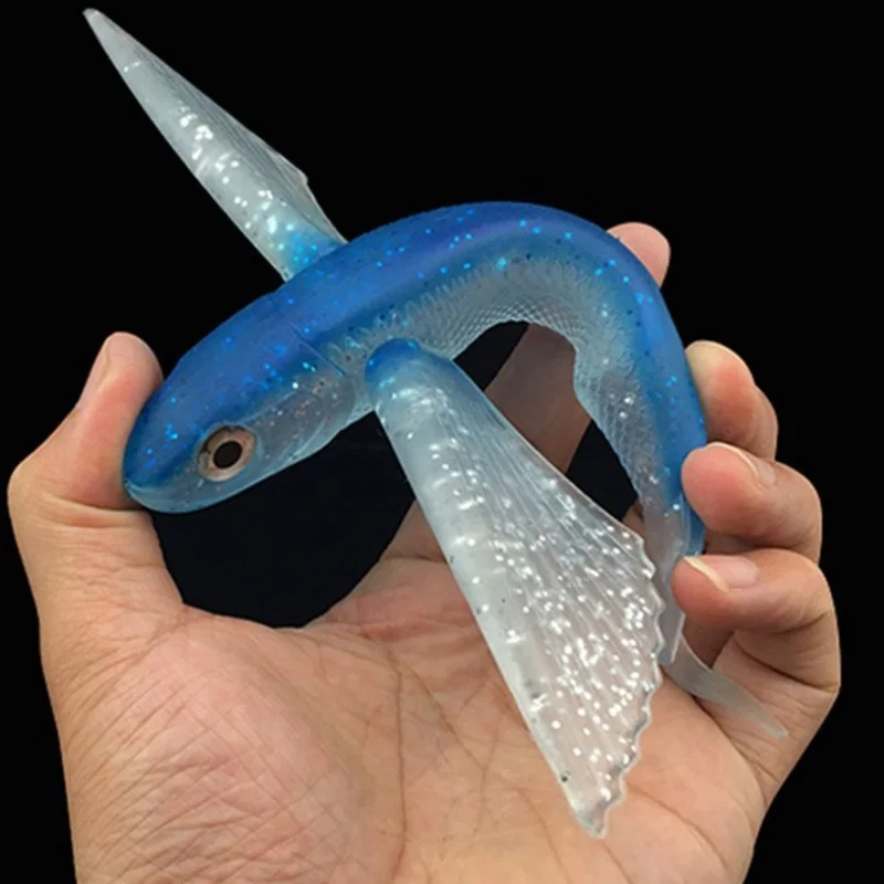 
Artificial Flying Fish 21Cm 124G Silica Gel Tuna Fishing Large Lure , Bait Sea Angling Boat Trolling Big Game Soft Lure 