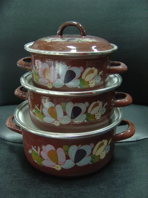 Ghana Market Hot Selling Casserole with Ordinary Handle 16.18.20cm/set671D/671DB/671EDB