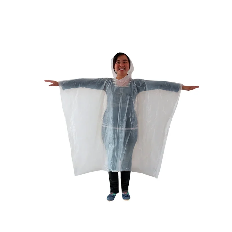 Одноразовая Пластиковая дождевая накидка, аварийное дождевое пончо для фестиваля