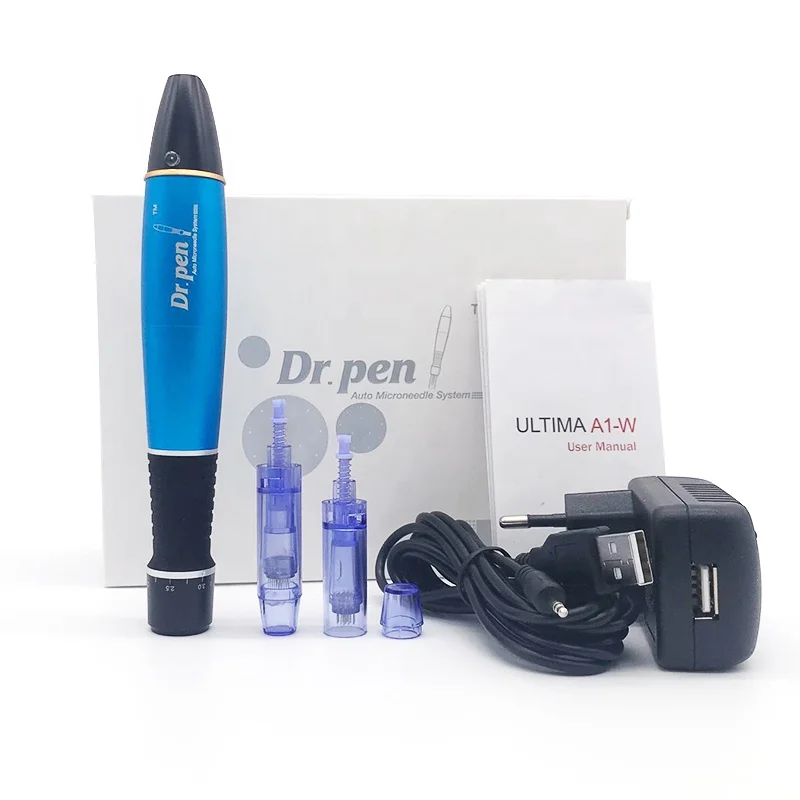 Medspa serum filling and rechargeable microneedling pen nano needle cartridge hair loss regrowth derma pen A1-W