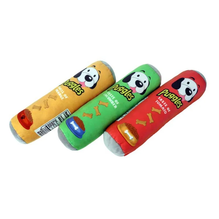 Wholesale Pet Products Cylindrical Resistant Soft Machine Washed Chew Plush Squeaky Dog Toy