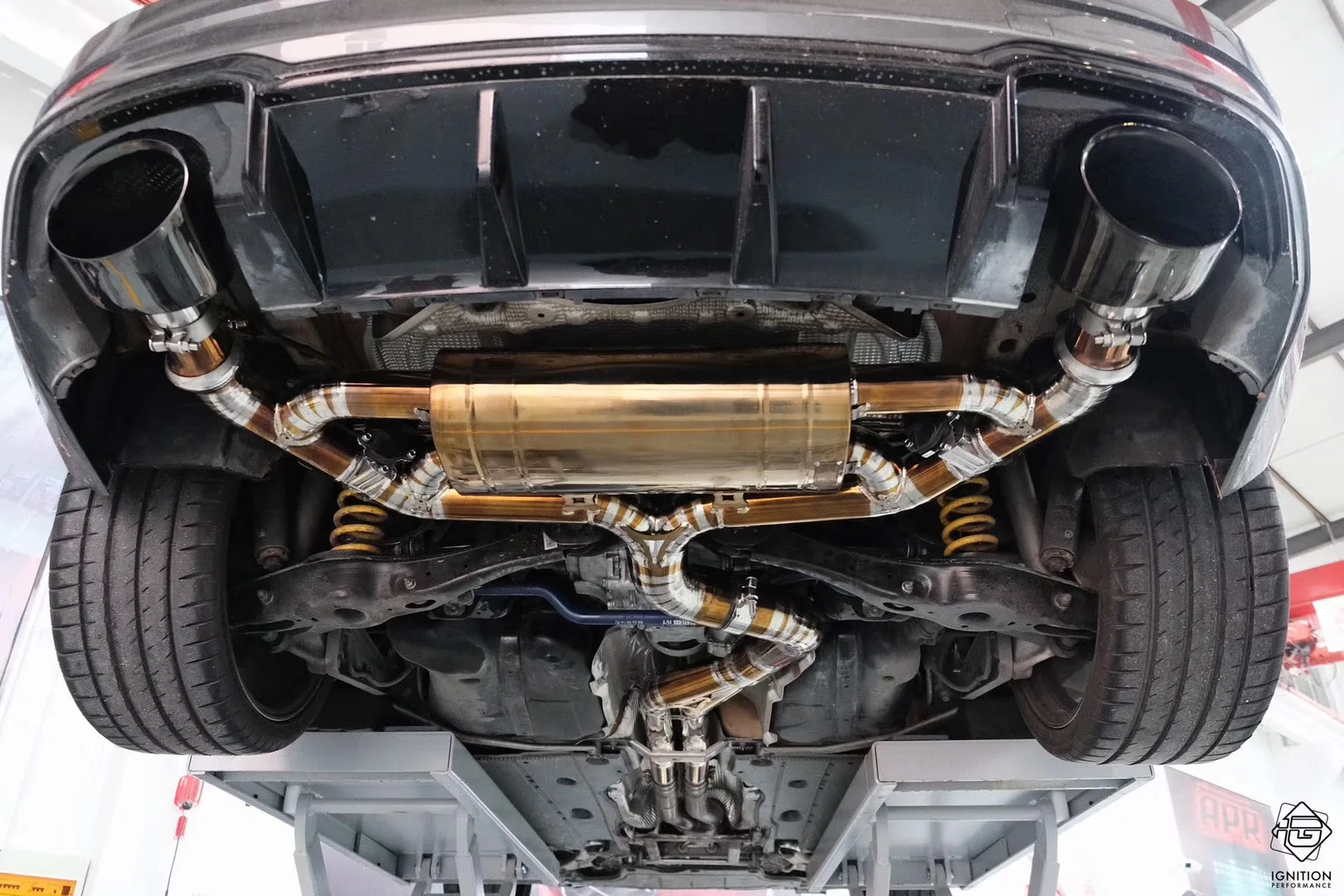  Customized Golden Version Cat-Back Valvetronic Titanium Exhaust System For Audi