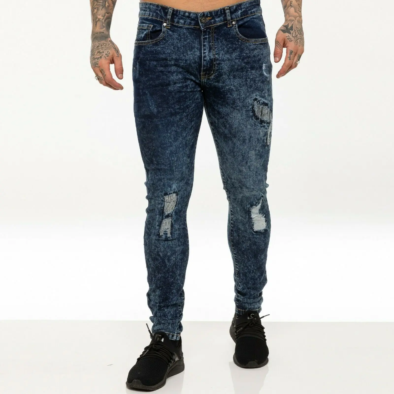 Supplier of international brands---Custom Made tapered Destoryed Ripped Mans Denim jeans men slim fit pants men jeans trouser