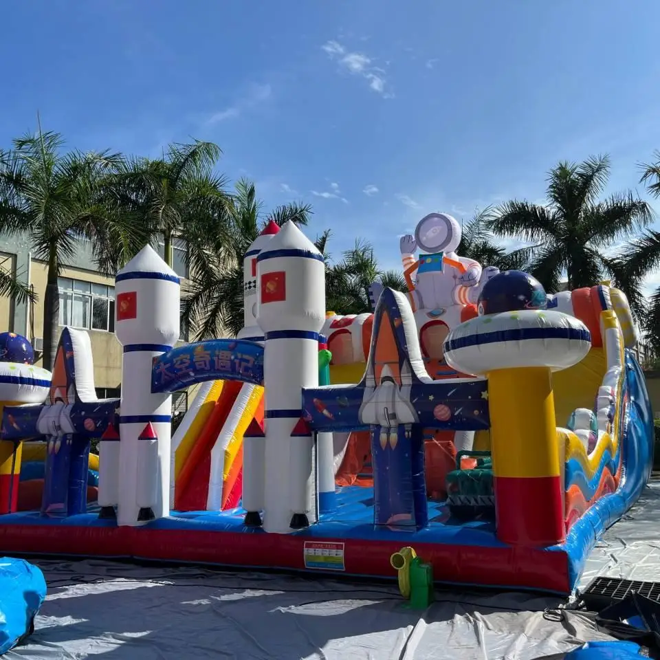 hot selling space park Luxury Gaming Bouncy Combo Climbing Inflatable Jumping Castle Large playground summer