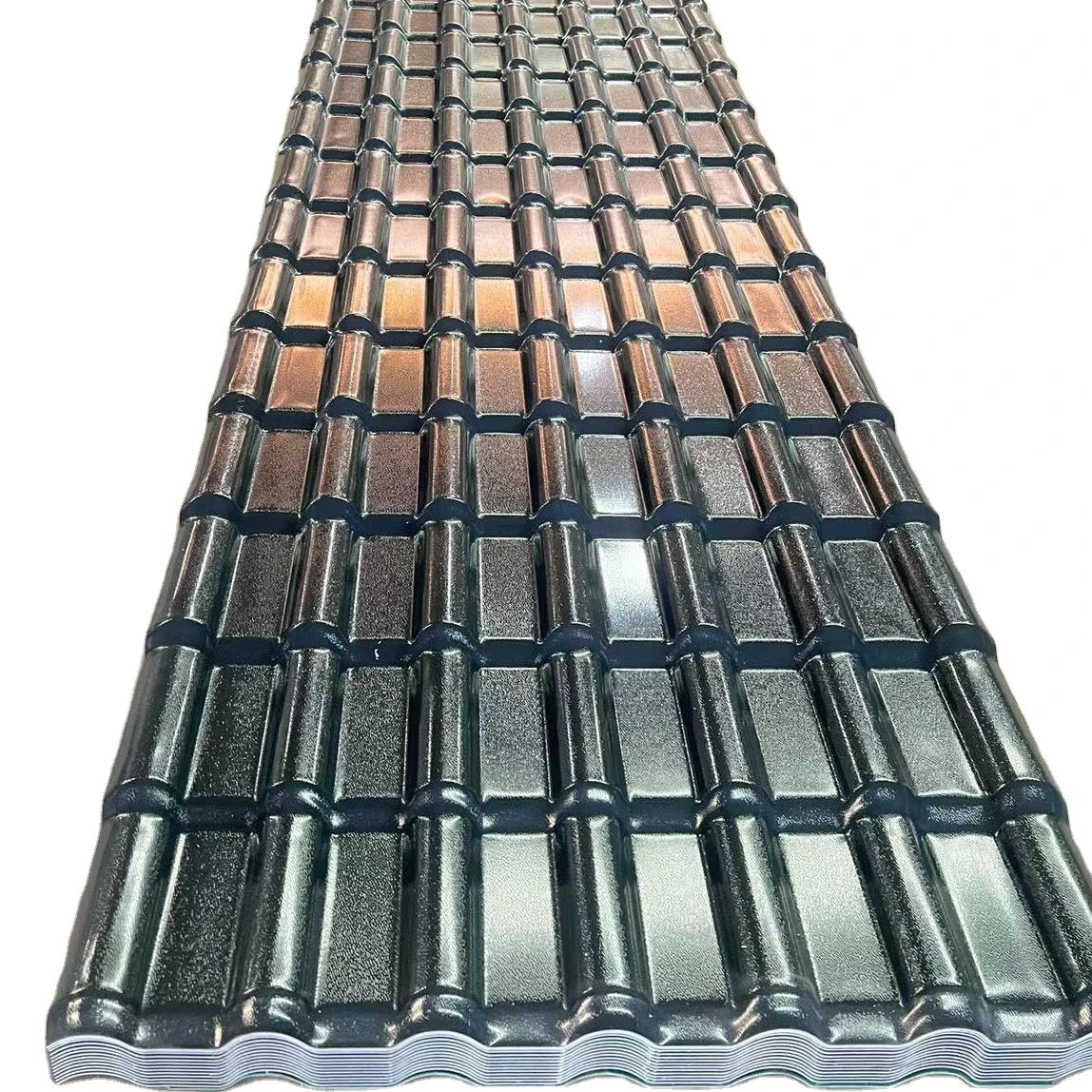 Light weight waterproof 2.5mm ASA synthetic Spanish bamboo roof tile for villa warehouse bus station