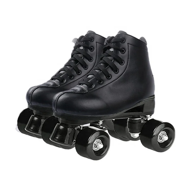 Soft Pu leather flashing wheel double row skates adult children skating shoes designs
