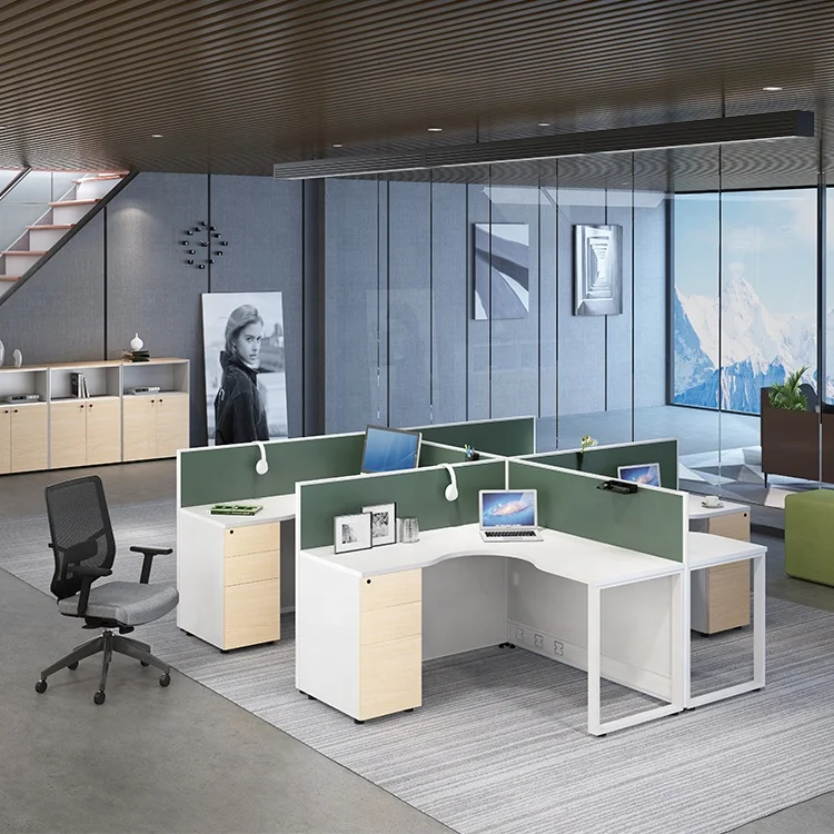China Supplier Workstation Sit Stand Office Home Partition 2 4 6 8person Frame Desk