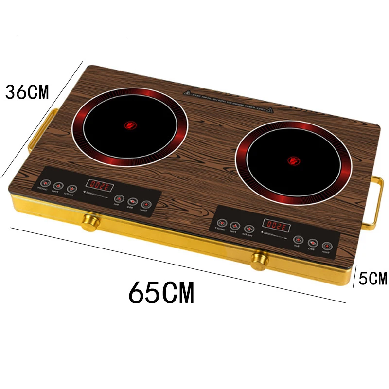 Double Ceramic Electric Infrared Stove Household Ceramic Cookers With LED Display Glass Panel