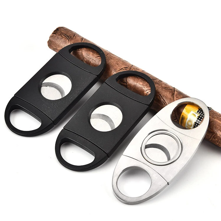 Custom Logo Metal Cigar Cutter Copper Cigar Knife and Scissors Smoking Accessories