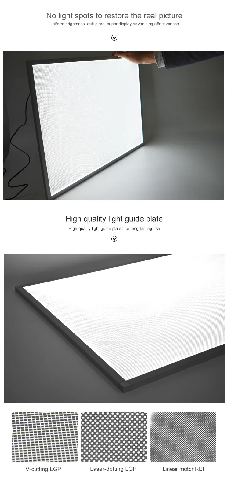 Hot-sell LED Neon Chalk Aluminium frame LED ceiling panel light with diffuse film  acrylic sheet LGP for led display