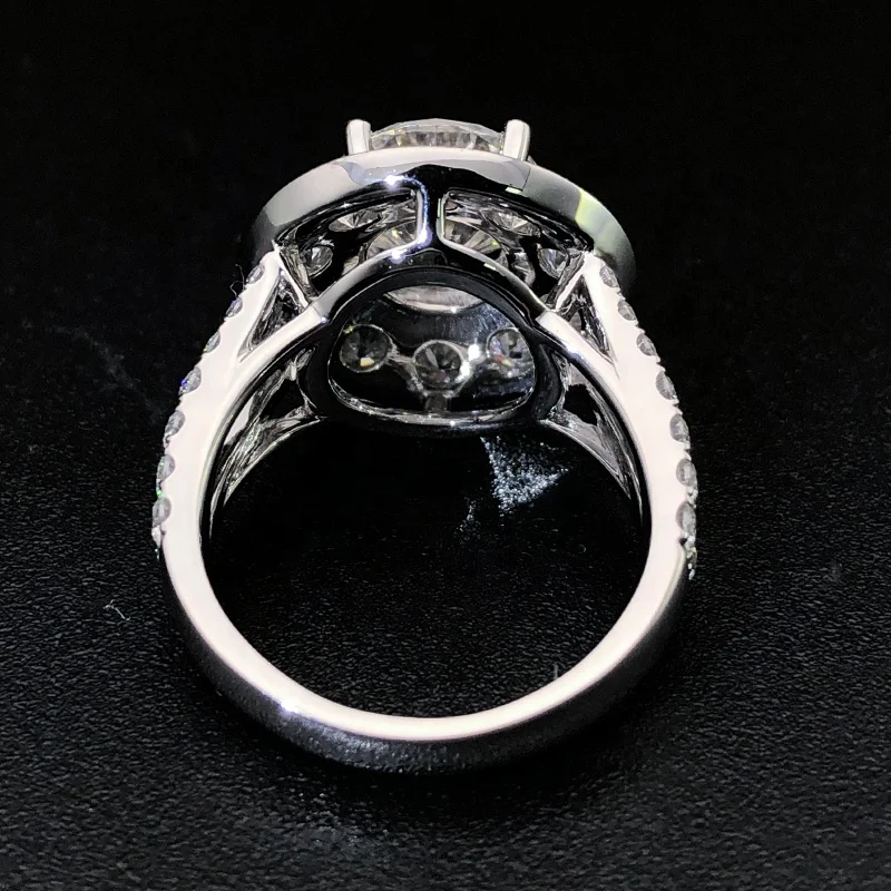 Factory Custom Fine Jewelry Moissanite/Lab Diamond/ Diamond Wedding Ring Real 925 Sterling Silver 9K 10K 14K 18K Ring Women