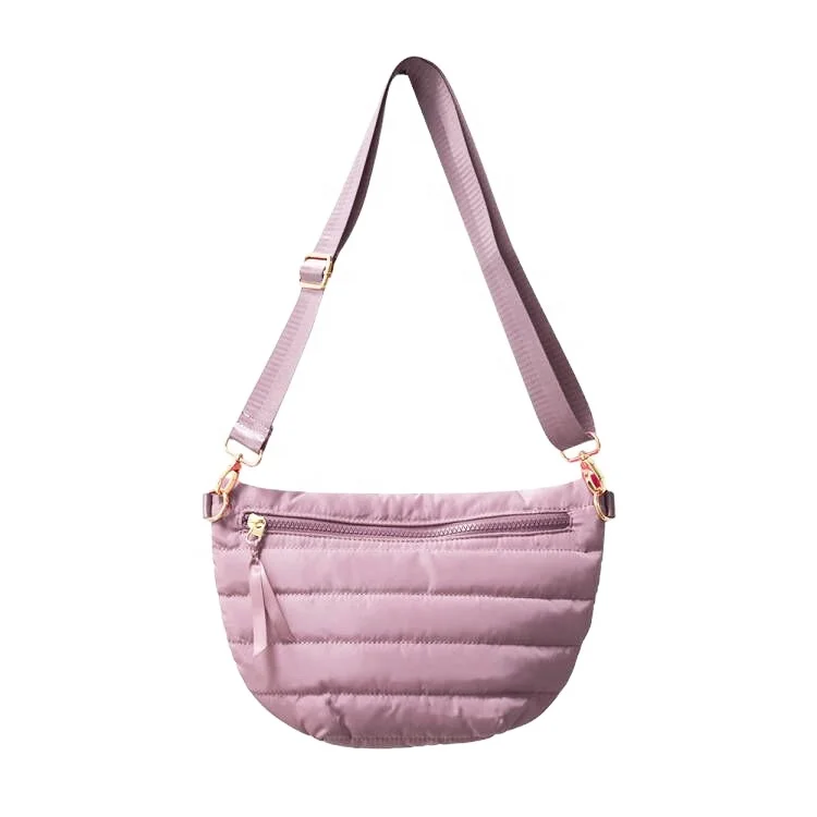 Hot Sale High Quality Puffer Crossbody Fanny Pack Women Belt Bag Nylon Quilted Bags