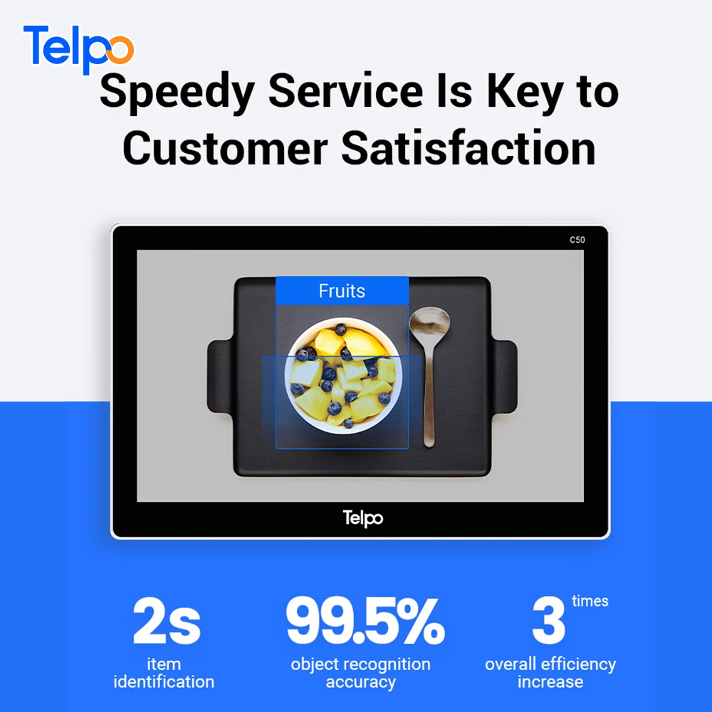 Telpo AI-powered food detection computer vision self-checkout solution machine