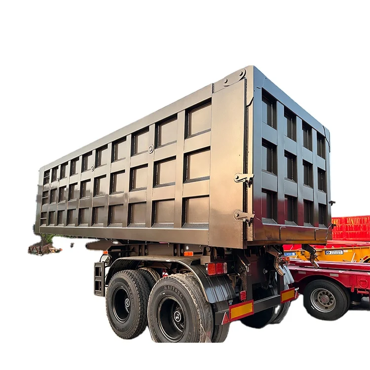 Tri-Axle Hydraulic Rear Dump trailer Tipper Semi Truck Tipping Trailer