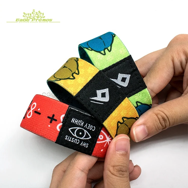 2024 2025 Eco-friendly fancy custom reusable fashionable polyester elastic festival wristband as souvenir gift