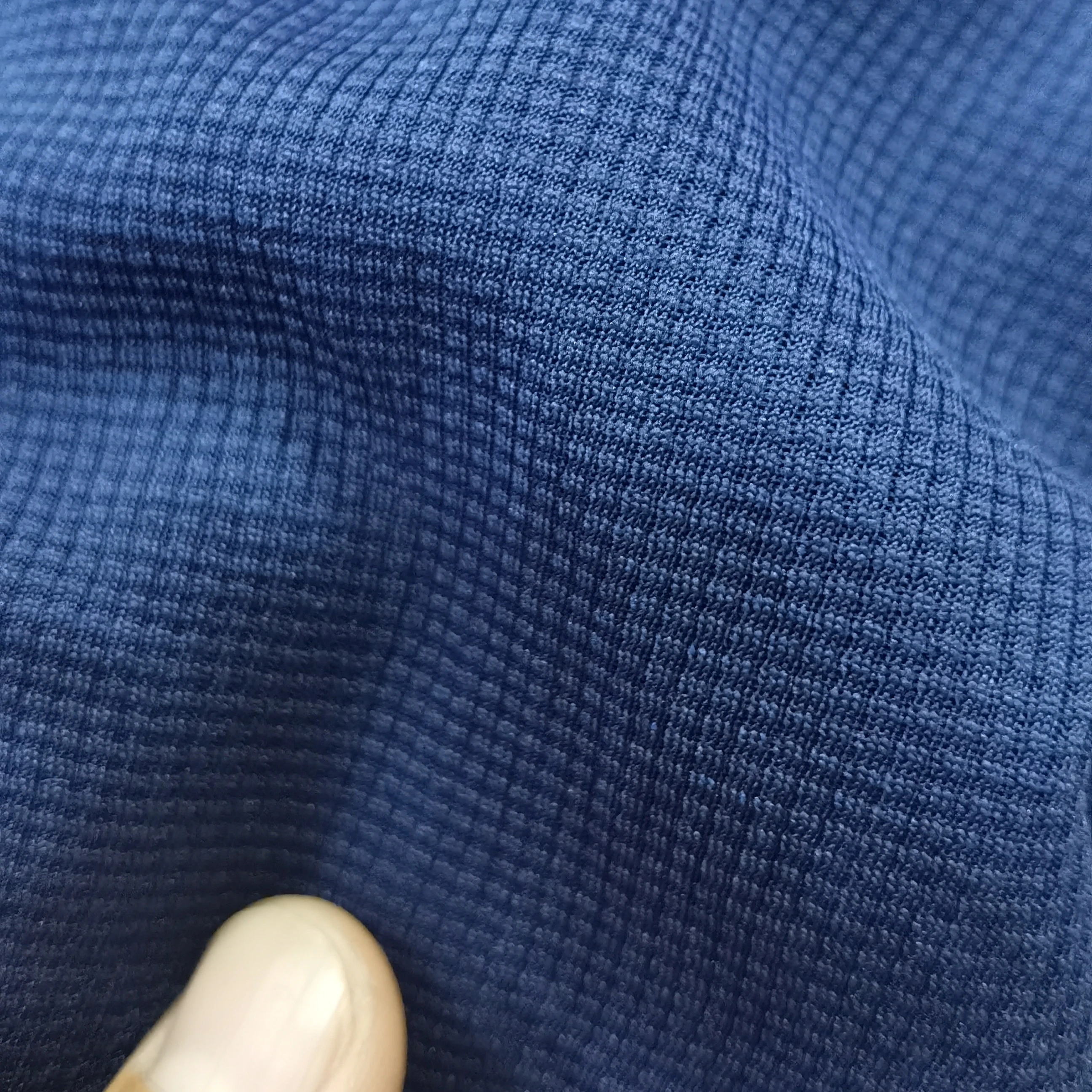 BEIYING Popular Polyester Recycled polyester small check  grid waffle fabric for sport-wear and polo shirt fabric
