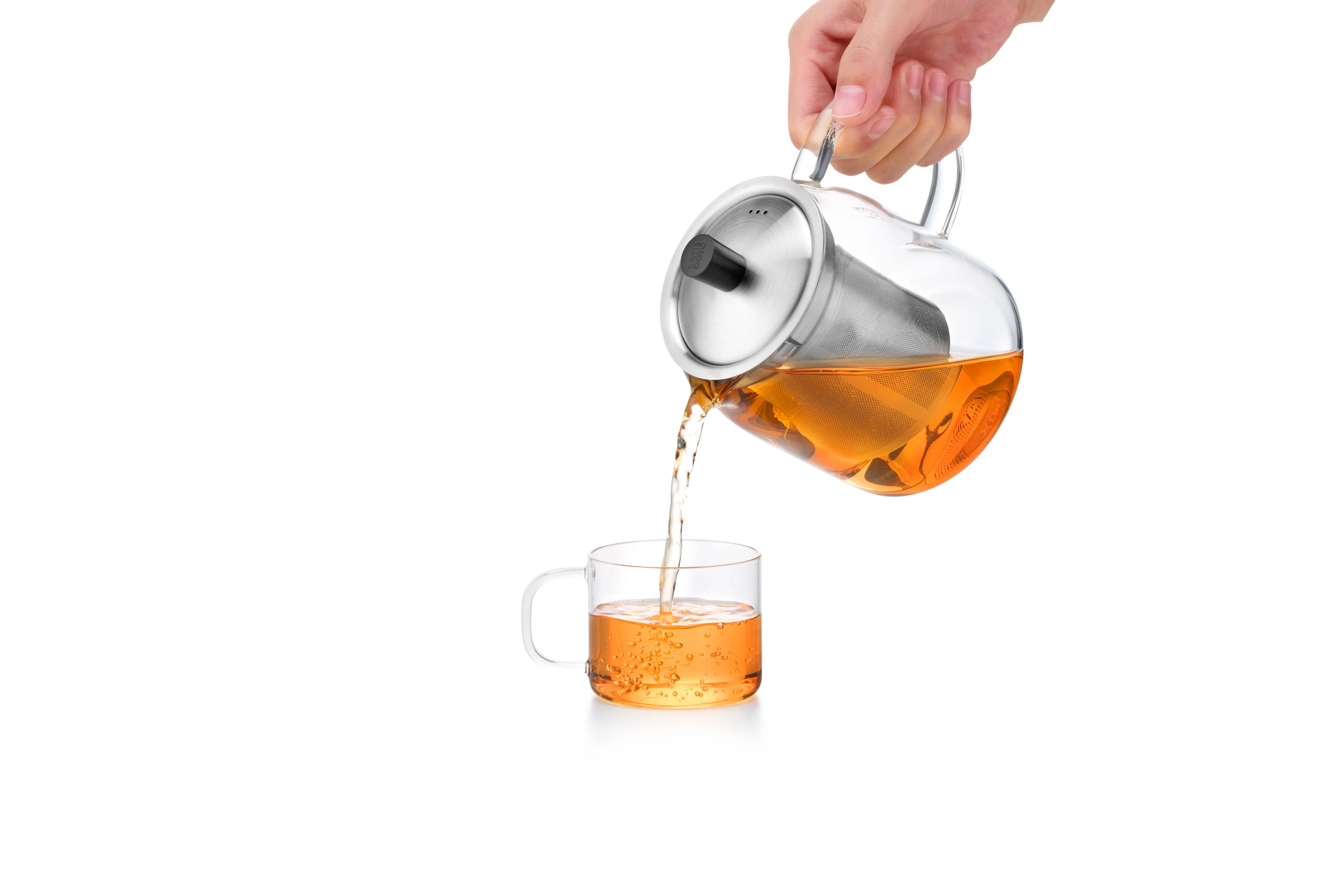 Best Selling 304 Stainless Steel Lid Borosilicate Glass Teapot Heat Resistant Handmade Glass Teapot With Stainless Steel Infuser