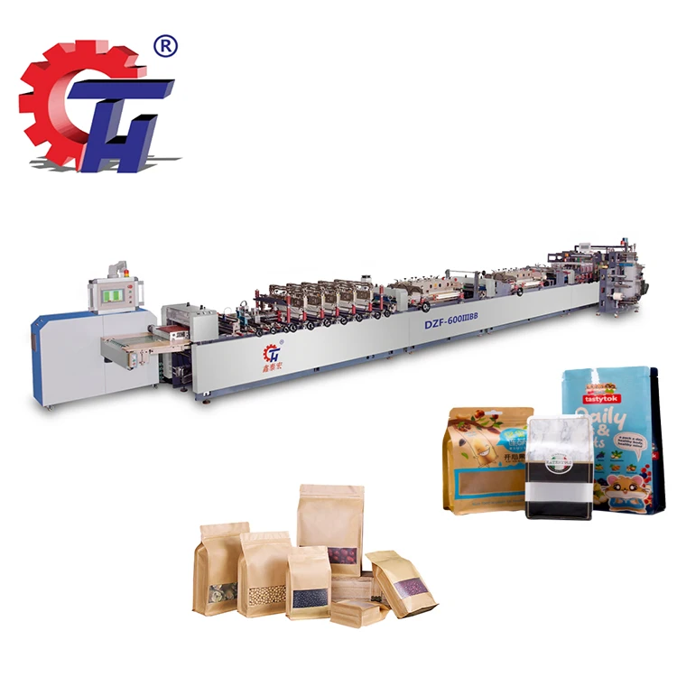 Automatic PE PET Kraft Paper Film Bag Making Machine Flat Bottom Pouch Laminated FIlm Bag Making Machine