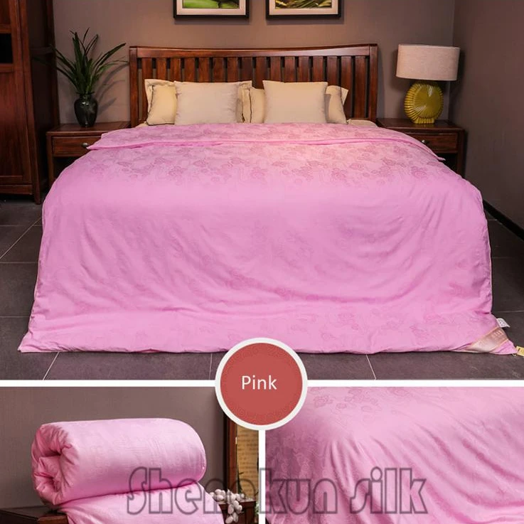 100% шелк тутового сочетание пододеяльник и шелк заполнения покрывало 4 сезона подгонянный цвет