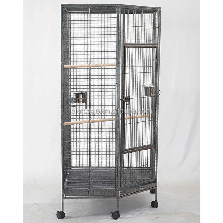 Wholesale Comfortable Bird Pet Cages Black Metal Large Folding Love Birds Cages