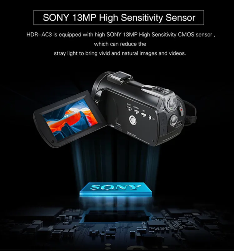 Whole Set Sell AC3 Infrared Night Vision Video Camcorder Camera with Exernal Accessories